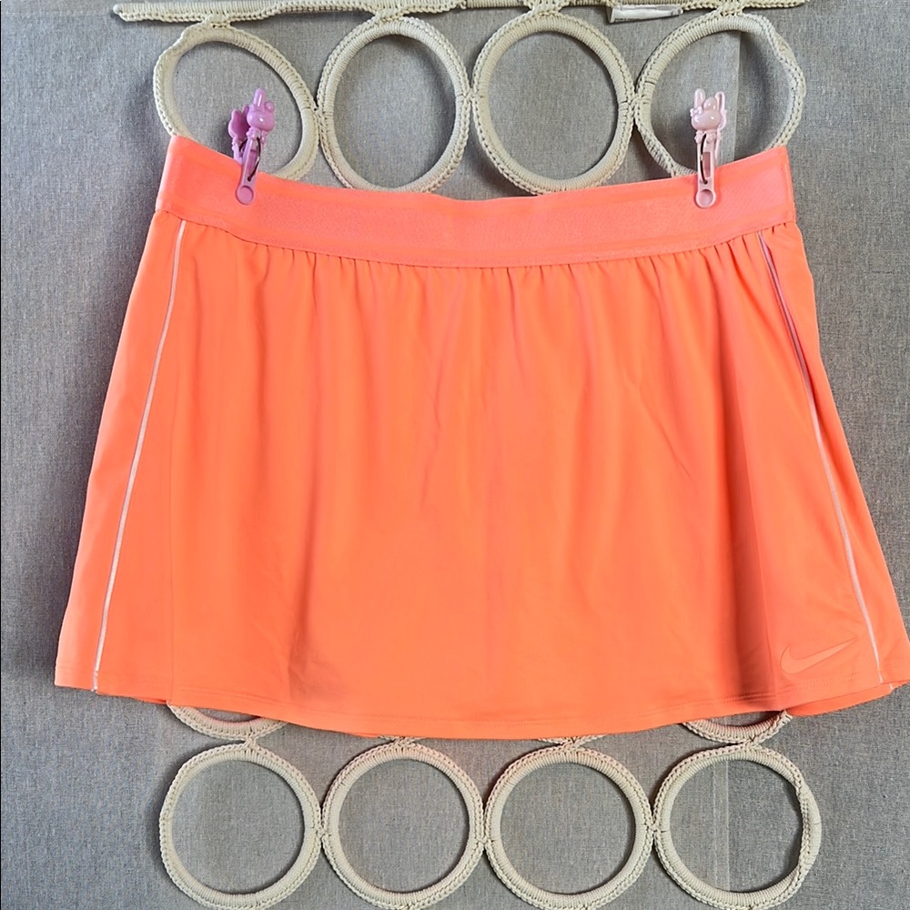 Nike Orange Mini Skater Pleated Skorts